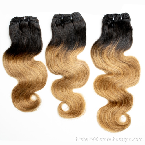 Brazilian Hair Bundles With Closure Body Wave Human Hair 3 Bundles With Closure T1b/27 Color 4x4 Lace Closure With Bundles